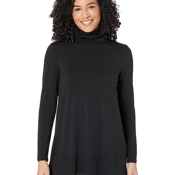 NWT Eileen Fisher Fine Tencel™ Jersey Scrunch-Neck $168 Tunic PM - Picture 7 of 7